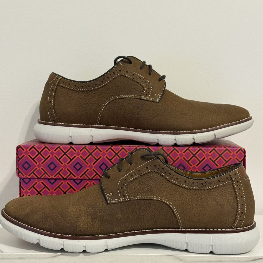 208372 MS50 HOLDEN PLAIN TOE MEN'S SHOES 9.5M BROWN NUBUCK JOHNSTON & MURPHY